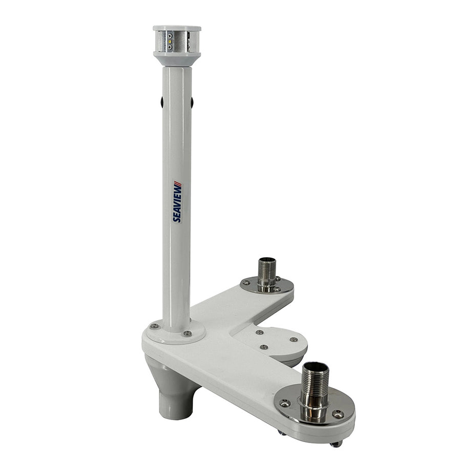 Seaview Triple Mount Adapter w/C5 Certified LED Light 12" Post  Threaded 1"-14 Thread Bases f/GPS Units [PMU2ALED12C5]