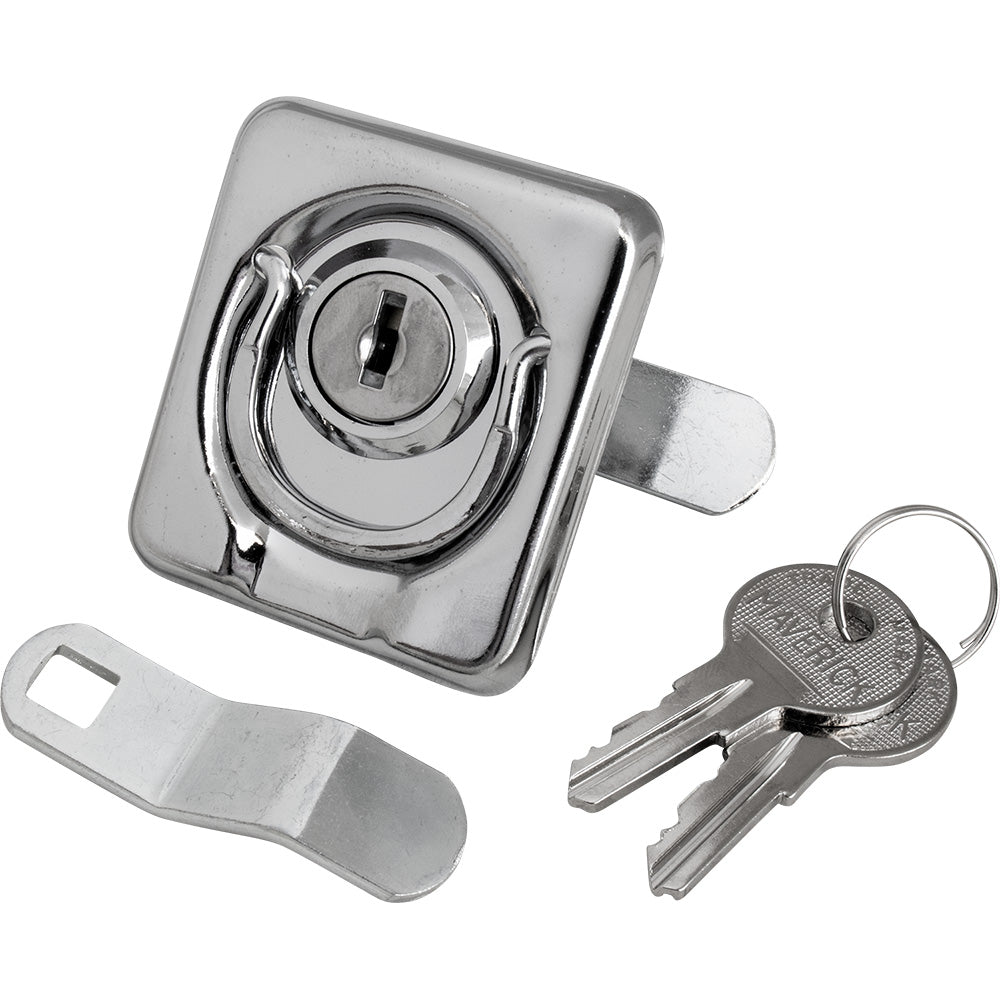 Sea-Dog Surface Mount Locking Ring Pull - Stamped 304 Stainless Steel/Die Cast Zinc Lock [221831-1]