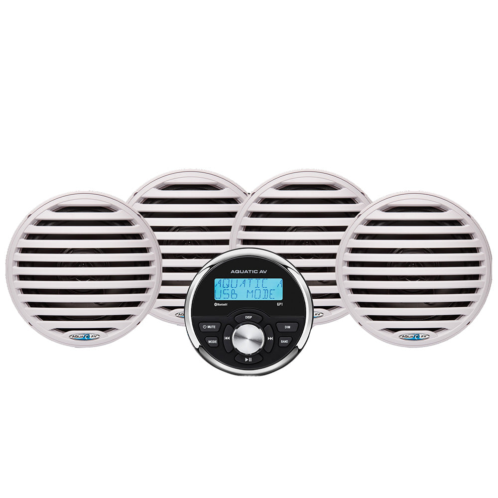 Aquatic AV Economy Gauge Stereo/Speakers Kit - White [EG200]