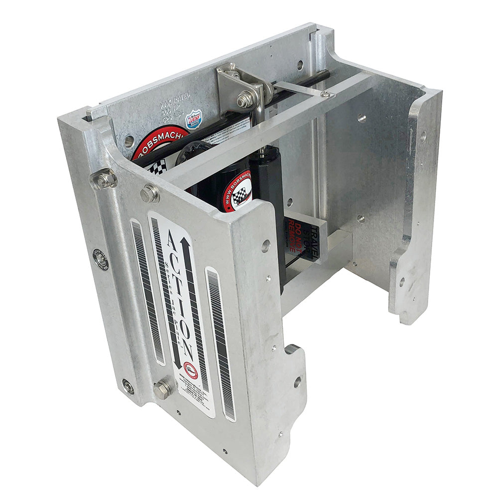 Bob's Machine 8" Setback Action Series Hydraulic Jack Plate - Silver [100-108001-NOPC-NOSPN-NG]