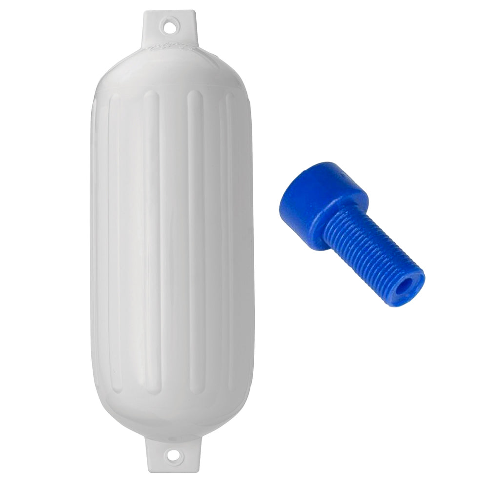 Polyform G-6 Twin Eye Fender 11" x 30" - White w/Adapter [G-6 WHITE W/AIR ADAPTER]