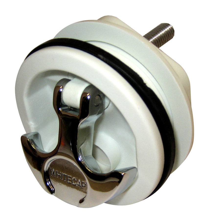 Whitecap T-Handle Latch - Chrome Plated Zamac/White Nylon - No Lock - Freshwater Use Only [S-0230WC]