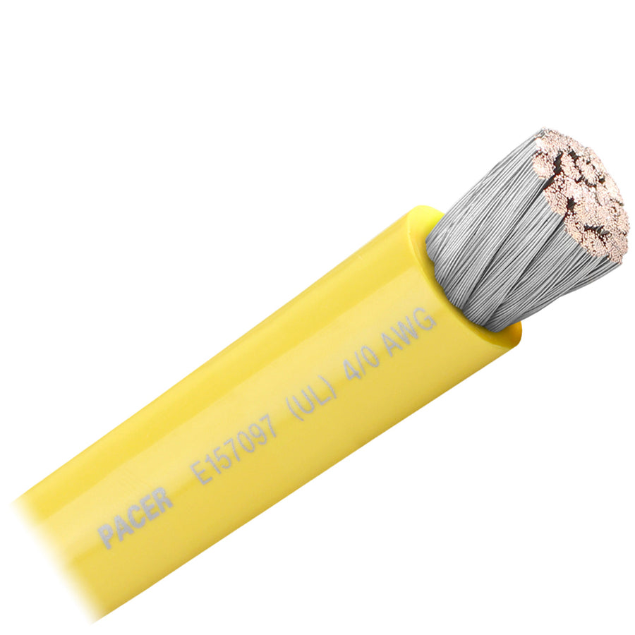 Pacer Yellow 4/0 AWG Battery Cable - Sold By The Foot  [WUL4/0YL-FT]