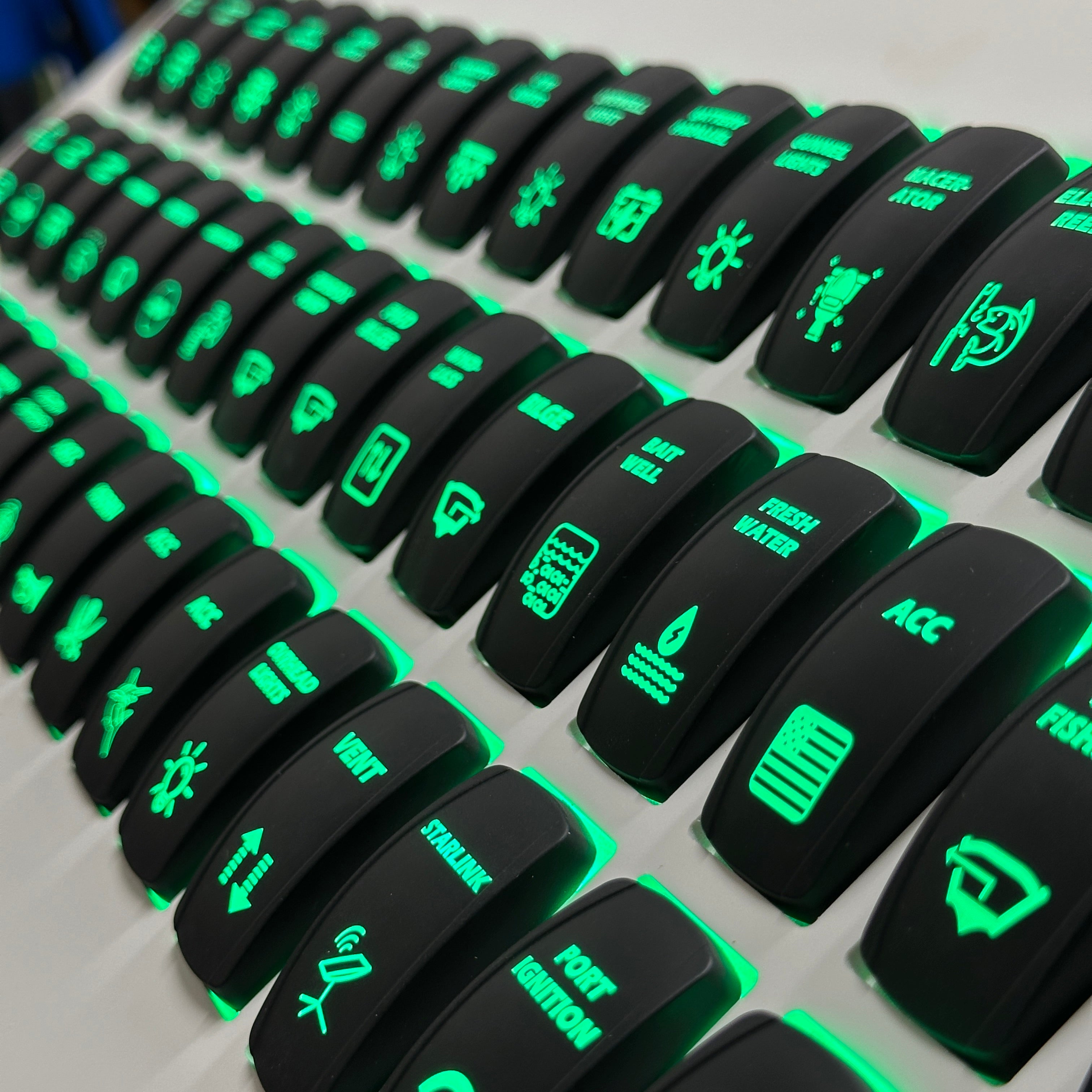 Marine Waterproof Rocker Switch Cover Bundle (12-Pack) for Carling Contura II/IV/V