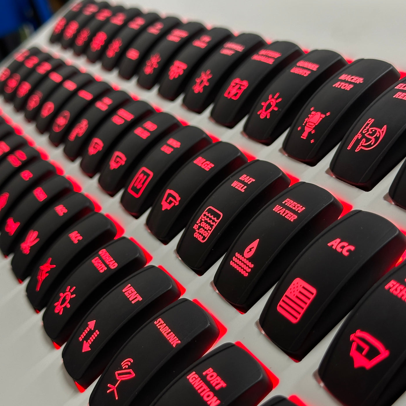 Marine Waterproof Rocker Switch Cover Bundle (12-Pack) for Carling Contura II/IV/V